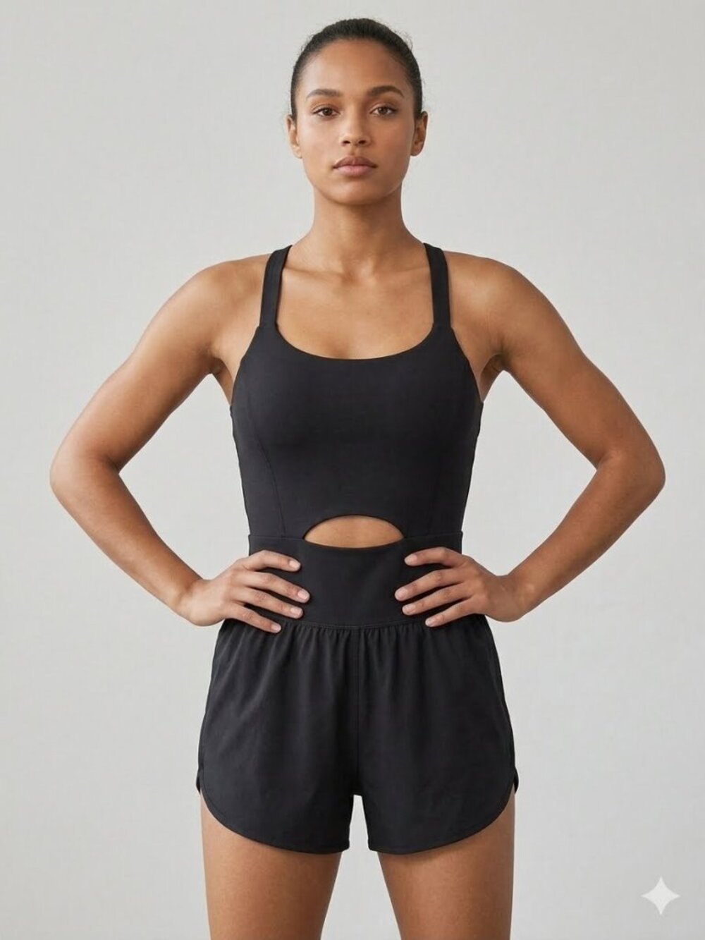 Women's Athletic Black Runsie